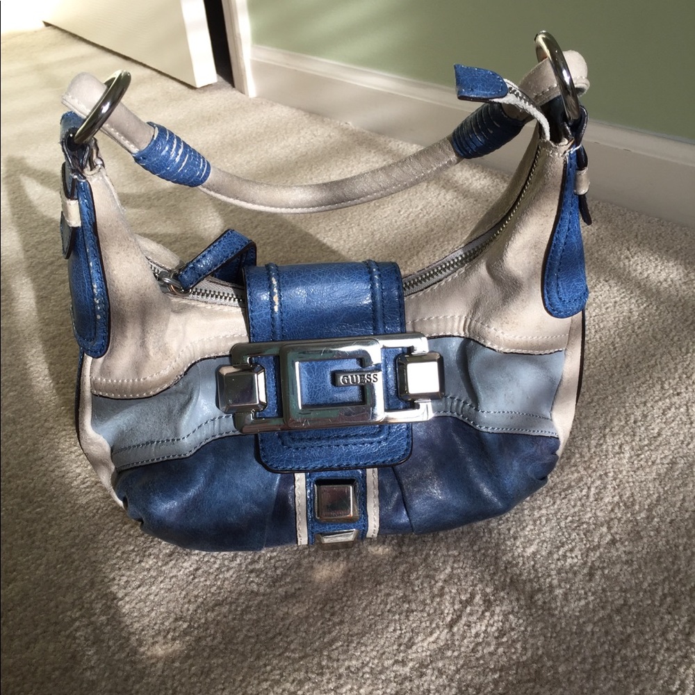 Guess Blue Patchwork Purse